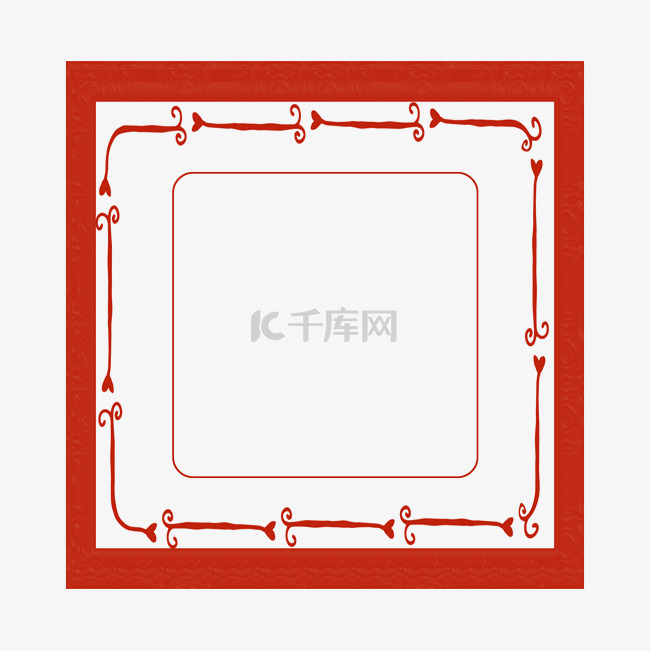 节日氛围红色清新二维码边框