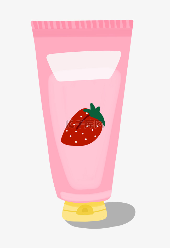 粉色草莓味护手霜插画