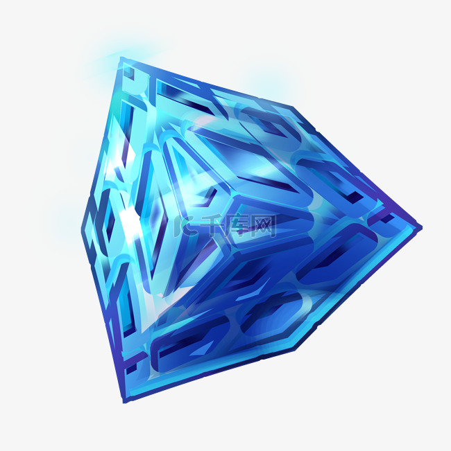 发光蓝色宝石钻石插画