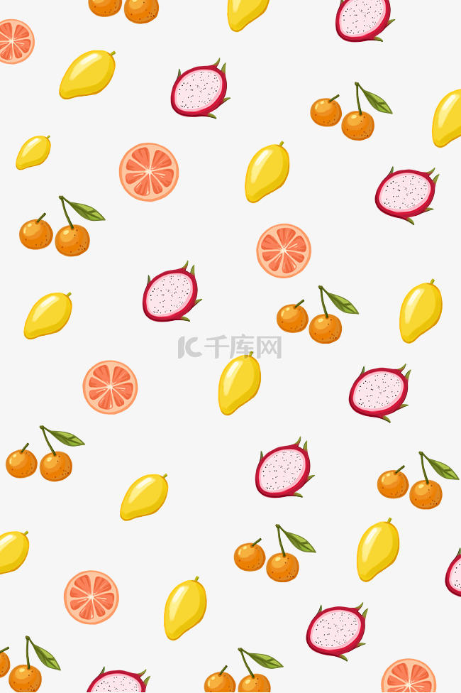 手绘水果美食插画