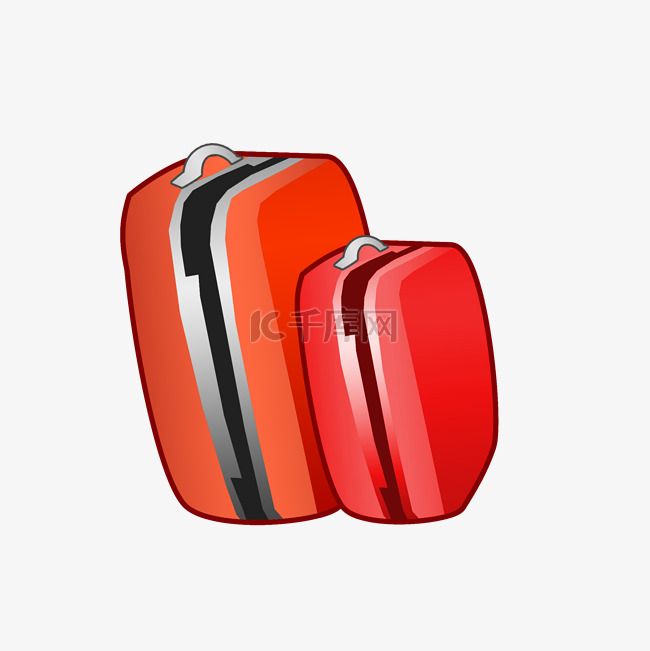 两个红色行李箱