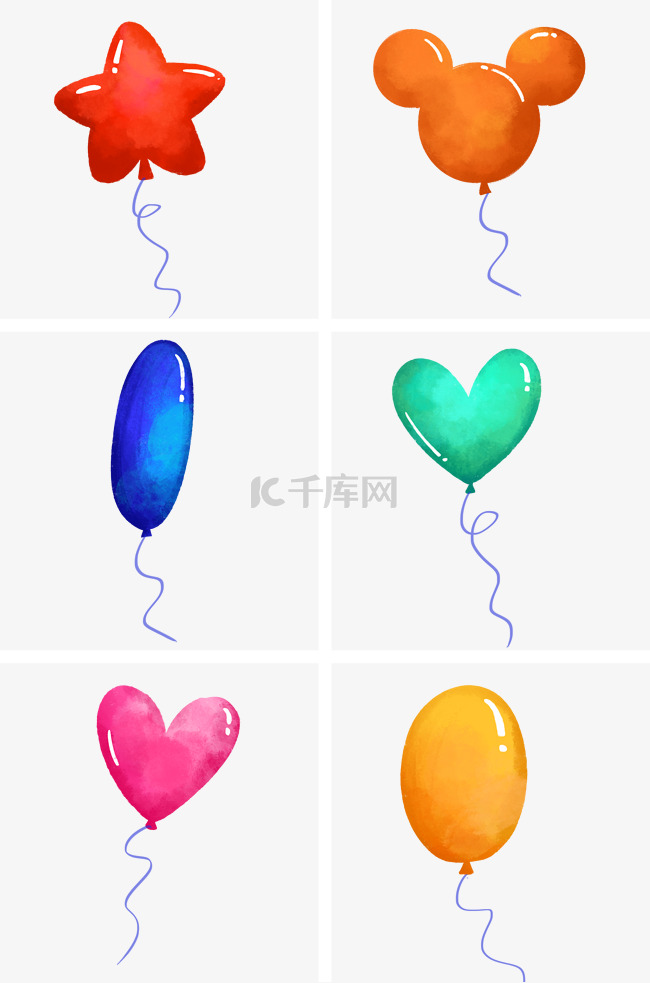 儿童节水彩气球组图