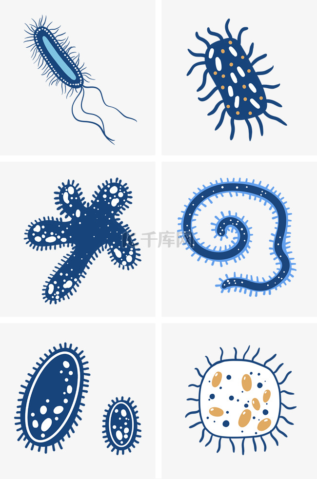 各种细胞细菌组图PNG免抠素材