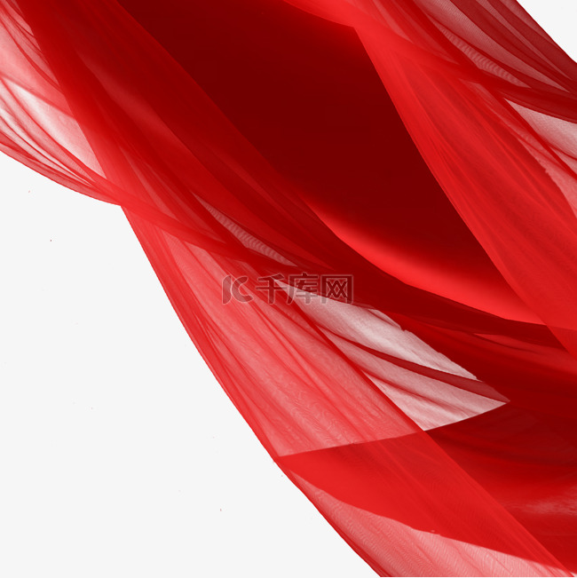 红色绸带红绸素材图