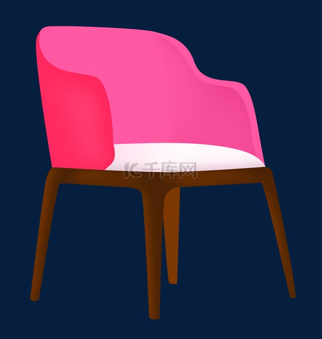 红色的木质椅子插画