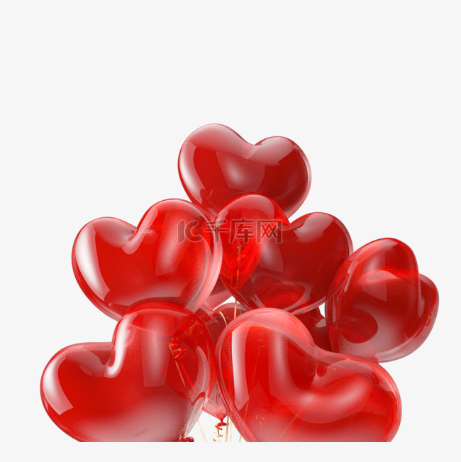 红色半透明的爱气球