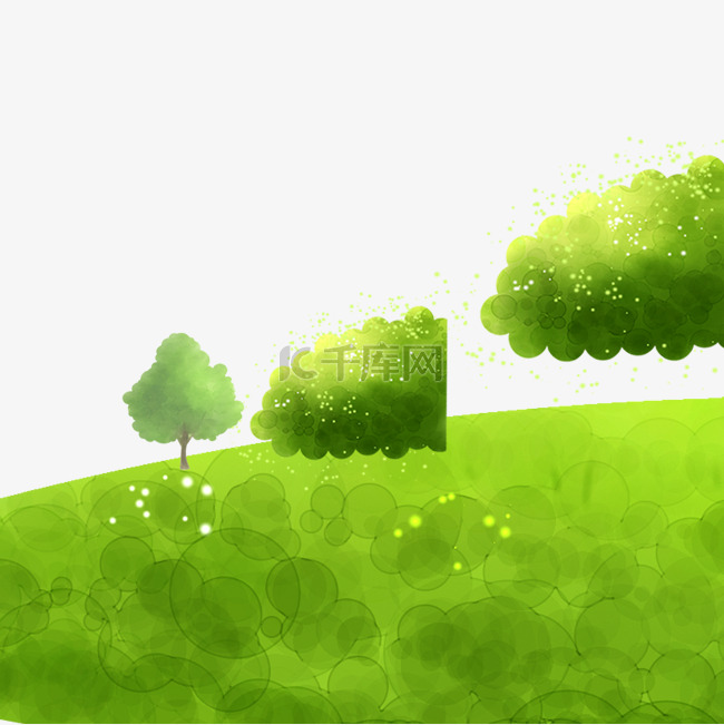 绿色的青草山坡图案