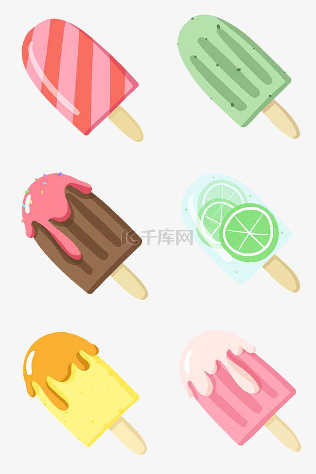 夏季彩色水果巧克力冰棒套图