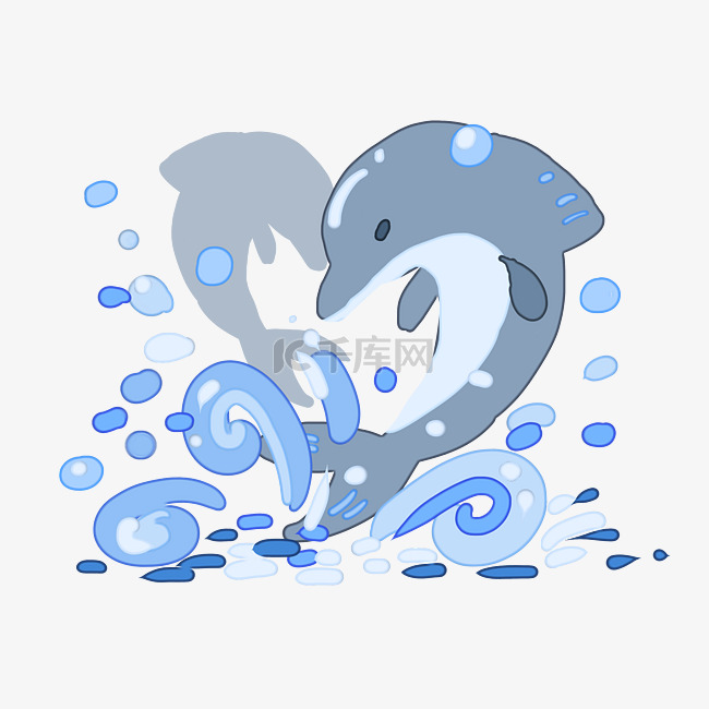 蓝色海豚免抠图