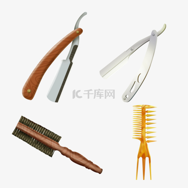 多功能刮刀毛刷梳子理发店工具