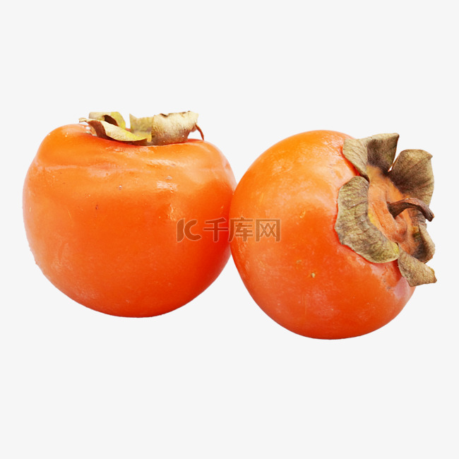 橙色果实柿子