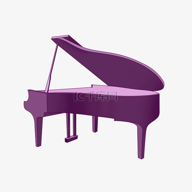 紫色的钢琴装饰插画
