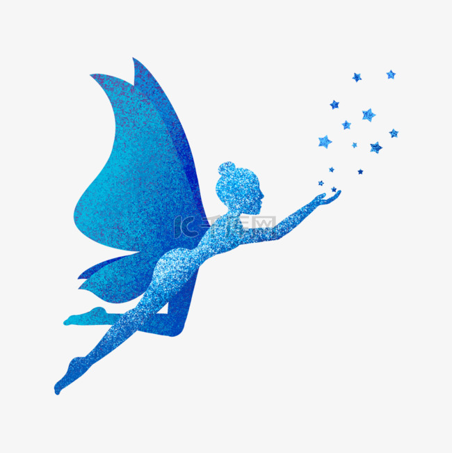 蓝色飞翔精灵仙女