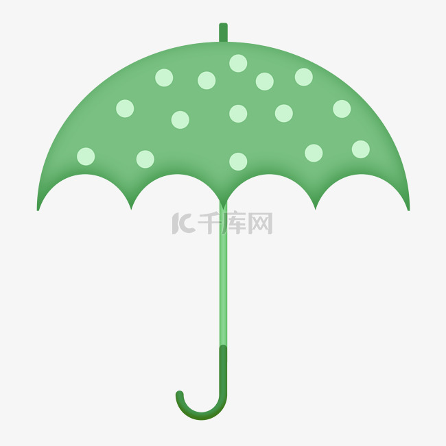 绿色波点雨伞