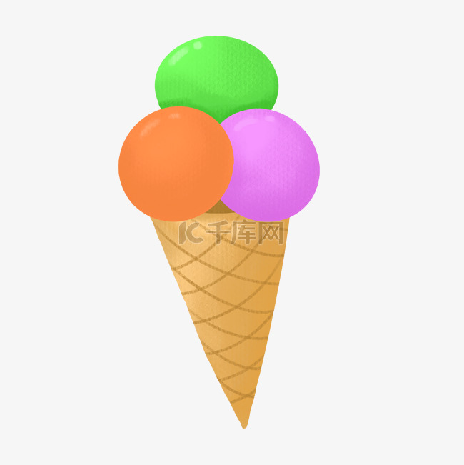 食物冰淇淋的插画