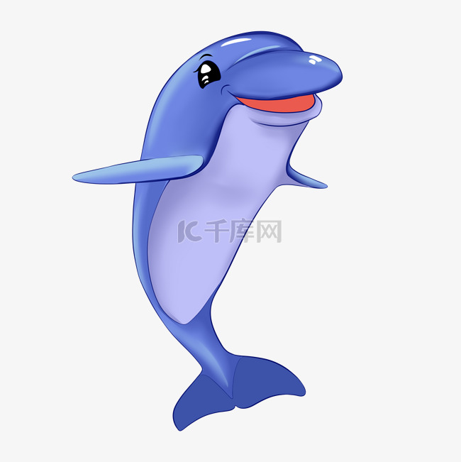 萌萌哒海洋海豚插画