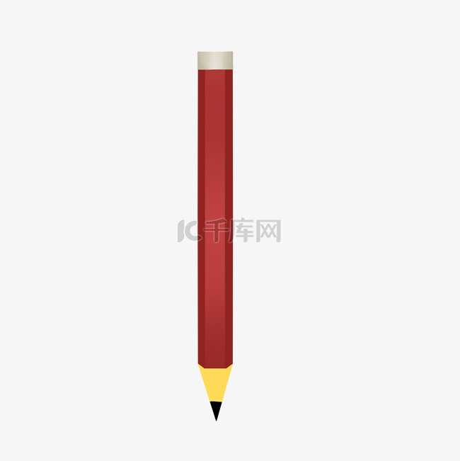 红色立体铅笔