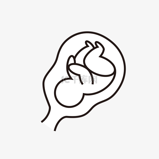 胎儿在子宫图标