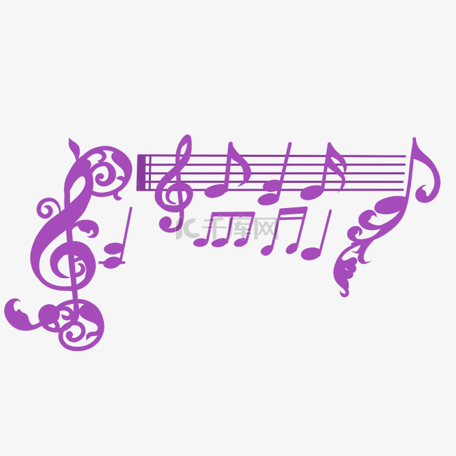 精美紫色乐符