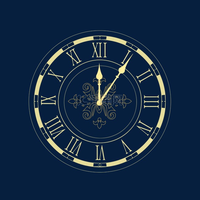 金色圆形时钟钟表