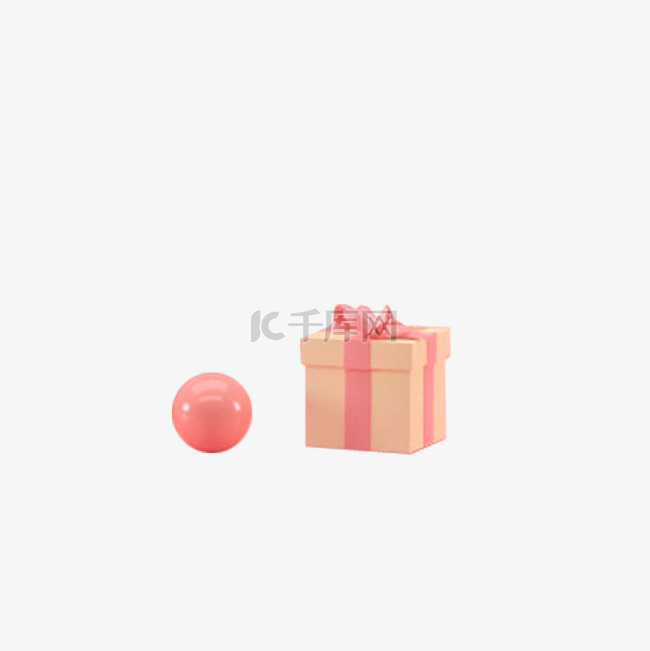 红色圆球和礼盒 