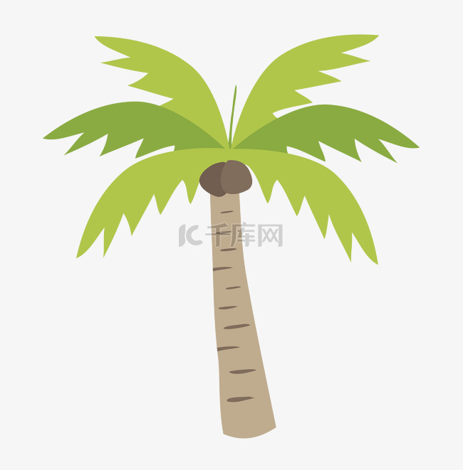 夏季海滩椰树插画