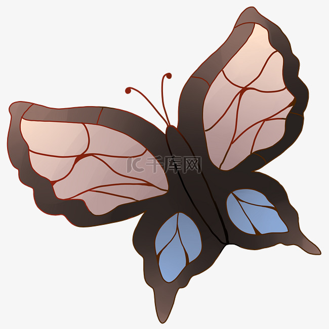 展翅的蝴蝶卡通插画