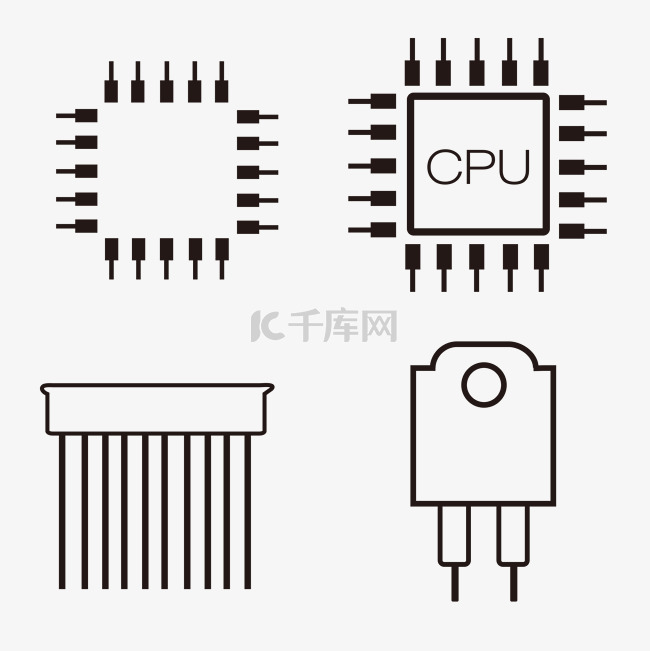 简单电子元器件图标
