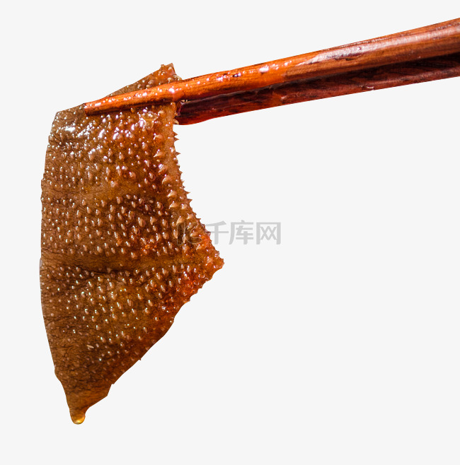 冬季美食火锅筷子夹起的毛肚