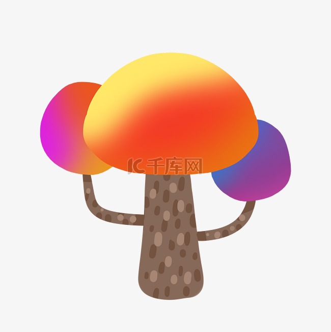 儿童插画彩色的树
