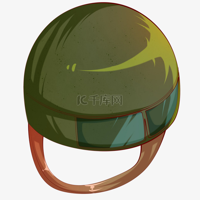 绿色警察头盔插画