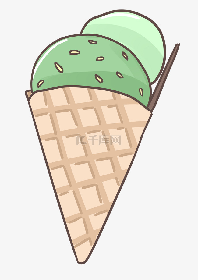 抹茶味的冰淇淋