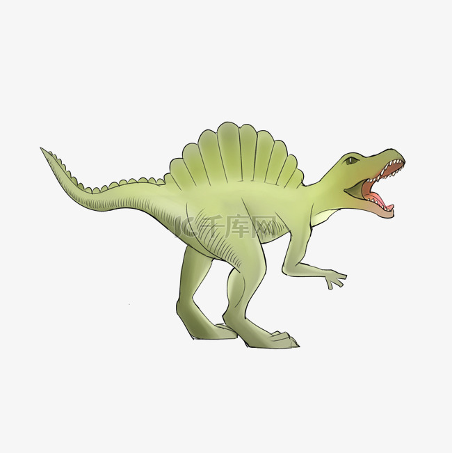 咆哮尖嘴恐龙3D图案插画