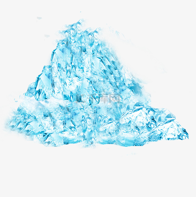 蓝色冰山山峰