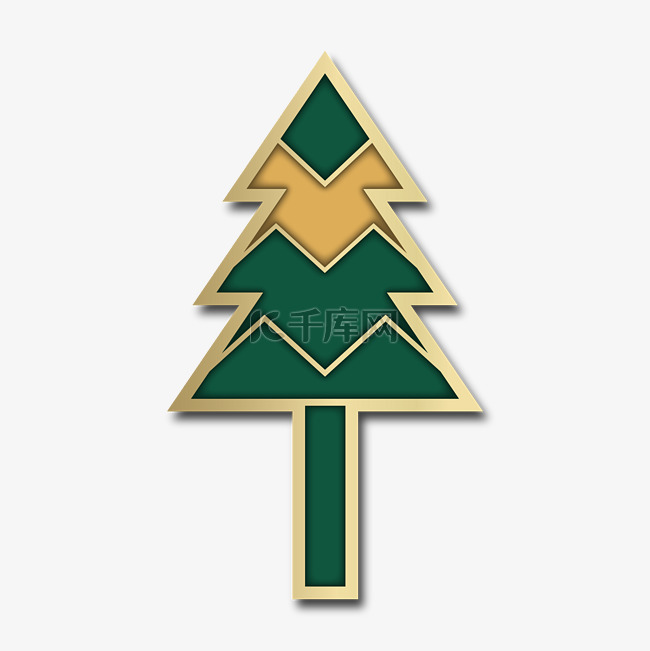 绿色树木徽章