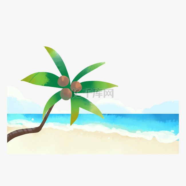 大海海滩椰子树