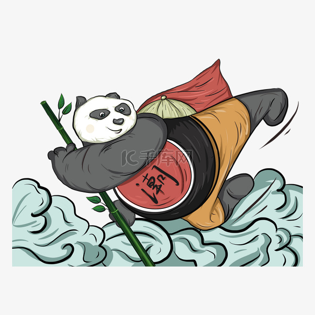 国潮风吉祥动物熊猫