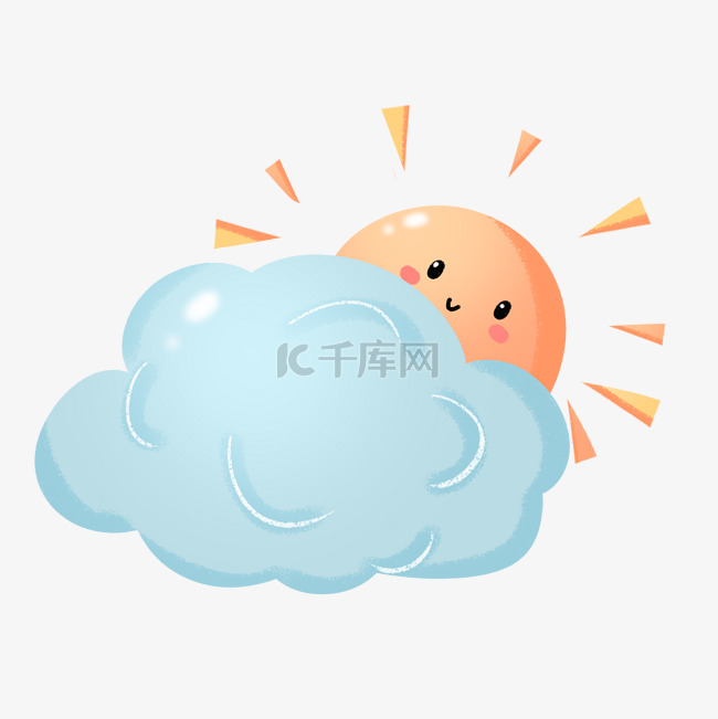 可爱卡通夏季多云天气