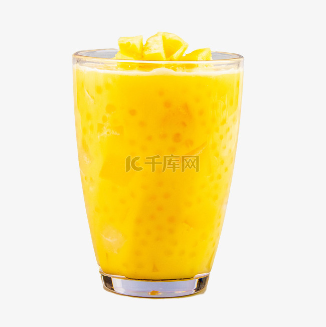 黄色芒果凤梨奶茶