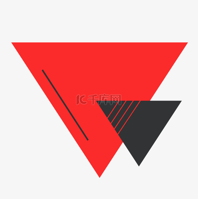 矢量黑红三角文字框