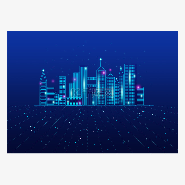 蓝色高科技城市