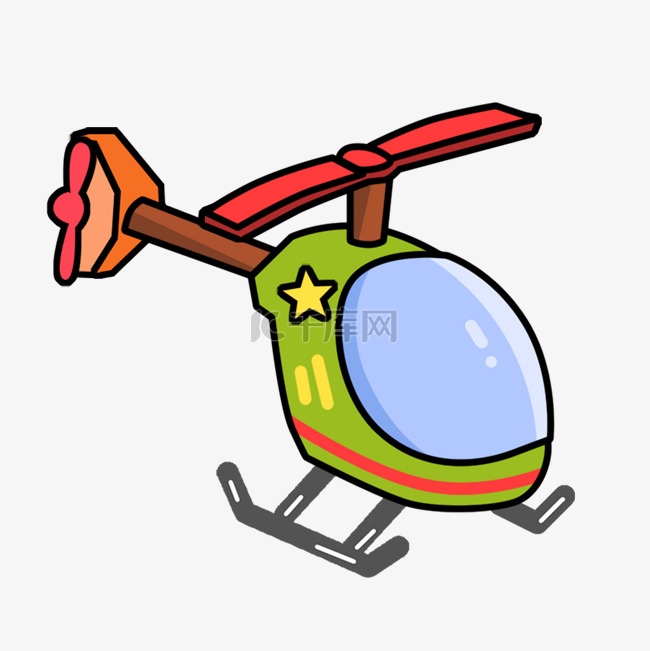 彩色创意直升飞机插画