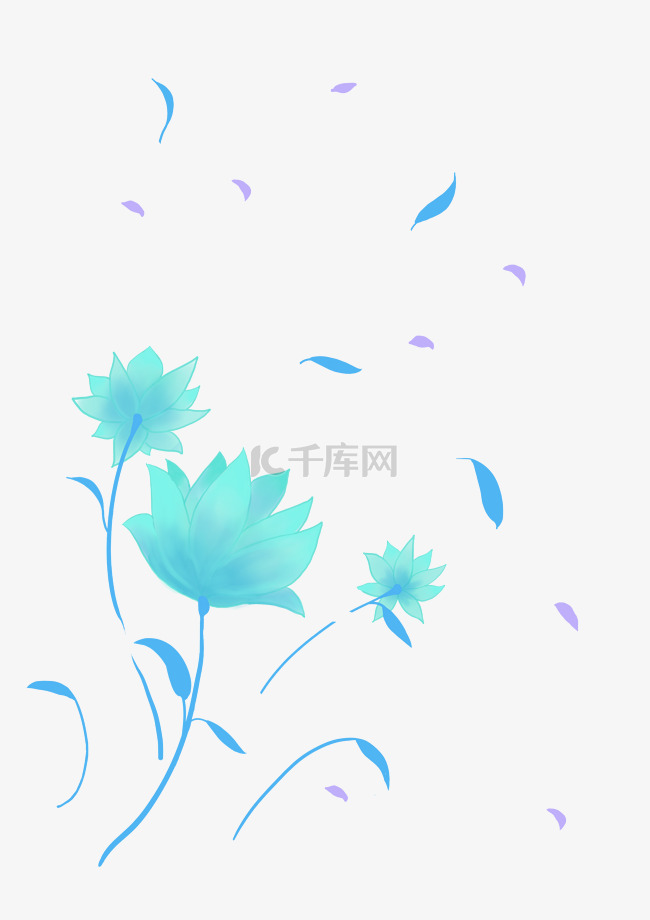 小清新蓝色花朵