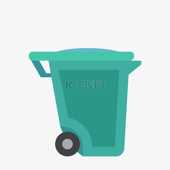 绿色的垃圾箱免抠图