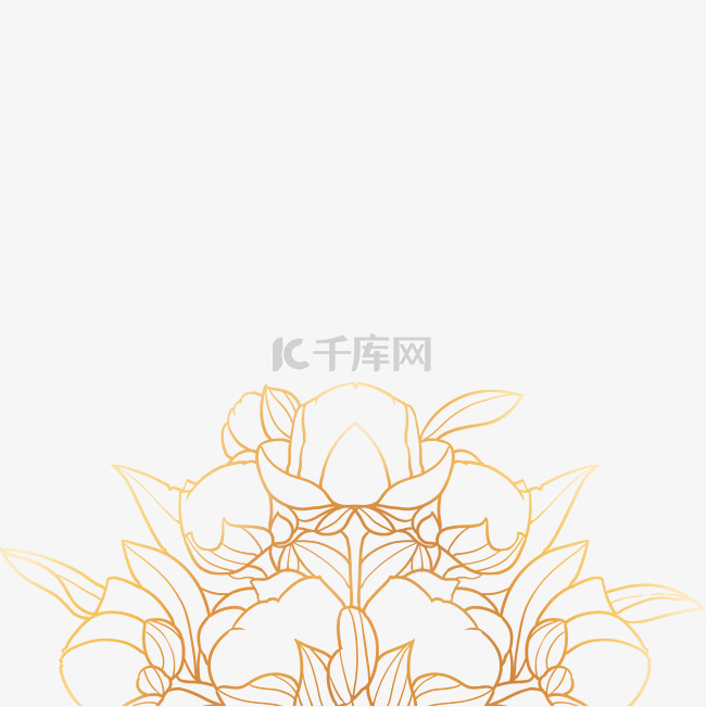 漂亮郁金香线描金线花