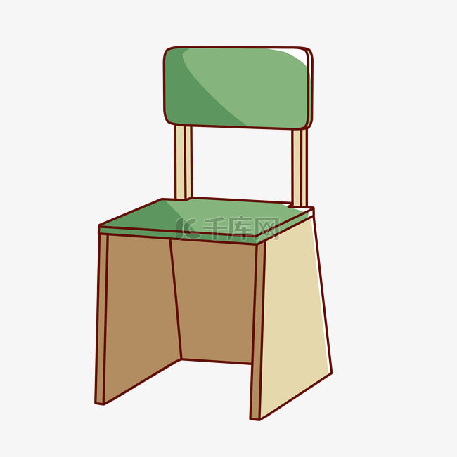 木质绿色座椅插画