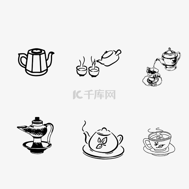 水墨茶文化茶具茶道