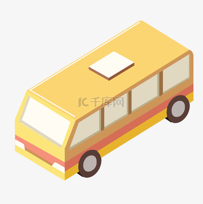 立体黄色公交车