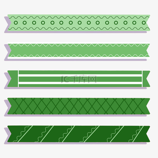绿色花纹丝带