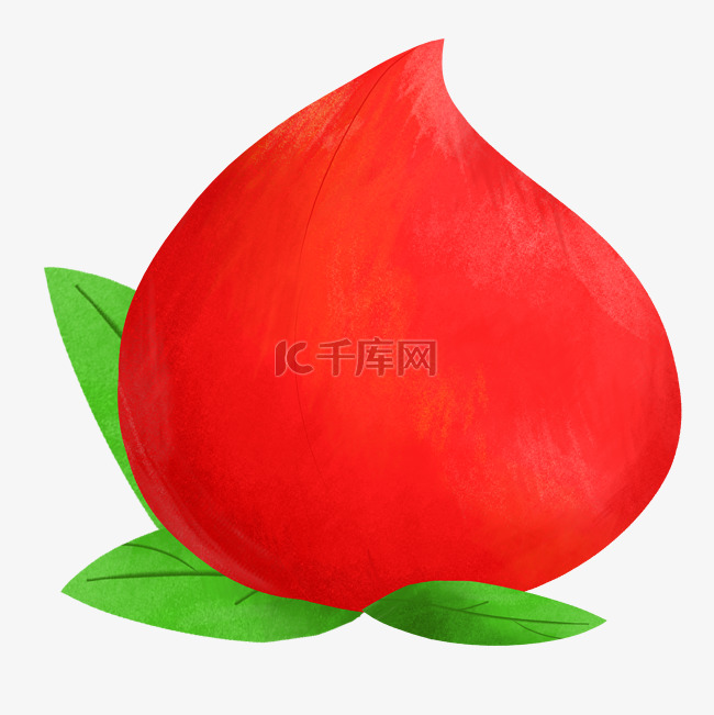 红色桃子插画